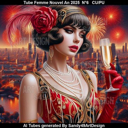 SAD - Tube Femme Nouvel An 2025 Rouge N°6