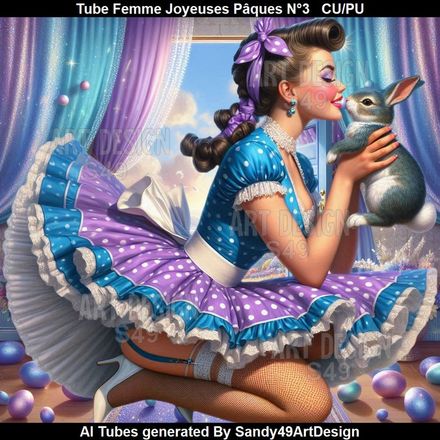 SAD - Tube Femme Joyeuse Pâques N°3