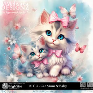 MMD - AI - CU Cat Mum &amp; Baby