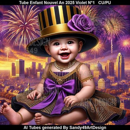 SAD - Tube Enfant Nouvel An 2025 Violet N°1
