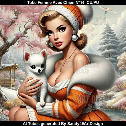 SAD -Tube Femme avec chien N°14