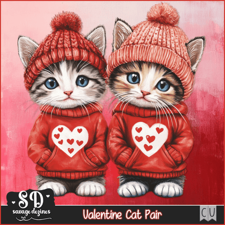 SD - AI CU Valentine Cat Pair