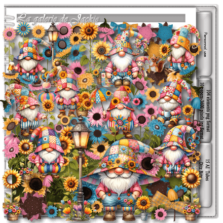 GJ-Kit Sunflower Patchwork Gnomes FS