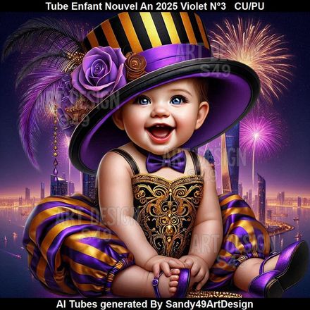 SAD - Tube Enfant Nouvel An 2025 Violet N°3