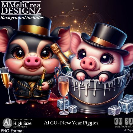 MMD - AI - CU New Year Piggies