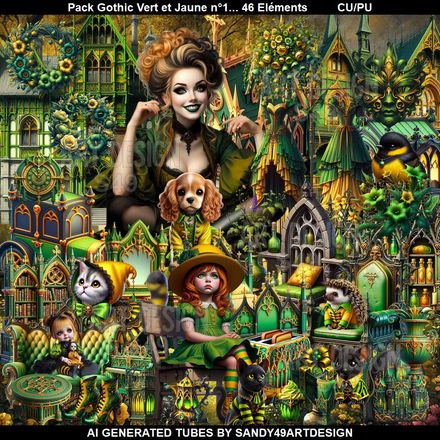 SAD - Pack Gothic Jaune et Vert N°1
