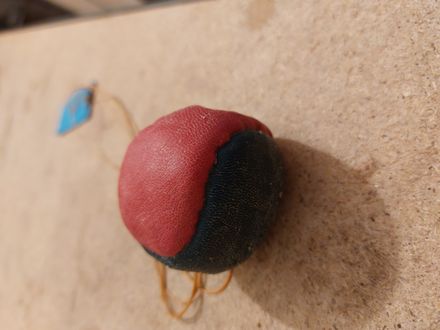 Leather Fidget ball -- Pink / Dark green