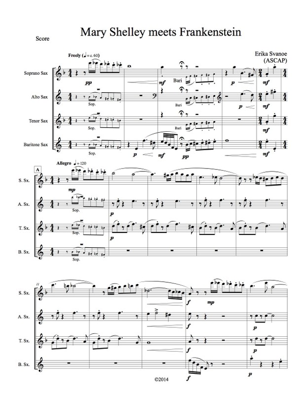Mary Shelley meets Frankenstein - Sax Quartet PDF