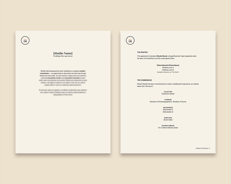 Wedding Film Agreement Template