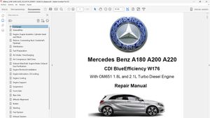 MERCEDES BENZ A180 A200 A220 CDI W176 OM651 1.8L 2.1L Workshop Repair Manual