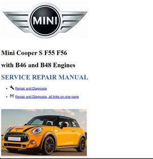 Mini Cooper S F55 F56 Service Repair Manual