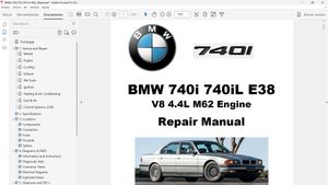 BMW 740i 740iL E38 M62 V8 4.4  Workshop Repair - Manual de Taller