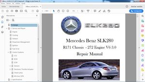 MERCEDES BENZ SLK280 R171 M272 Workshop Repair Manual