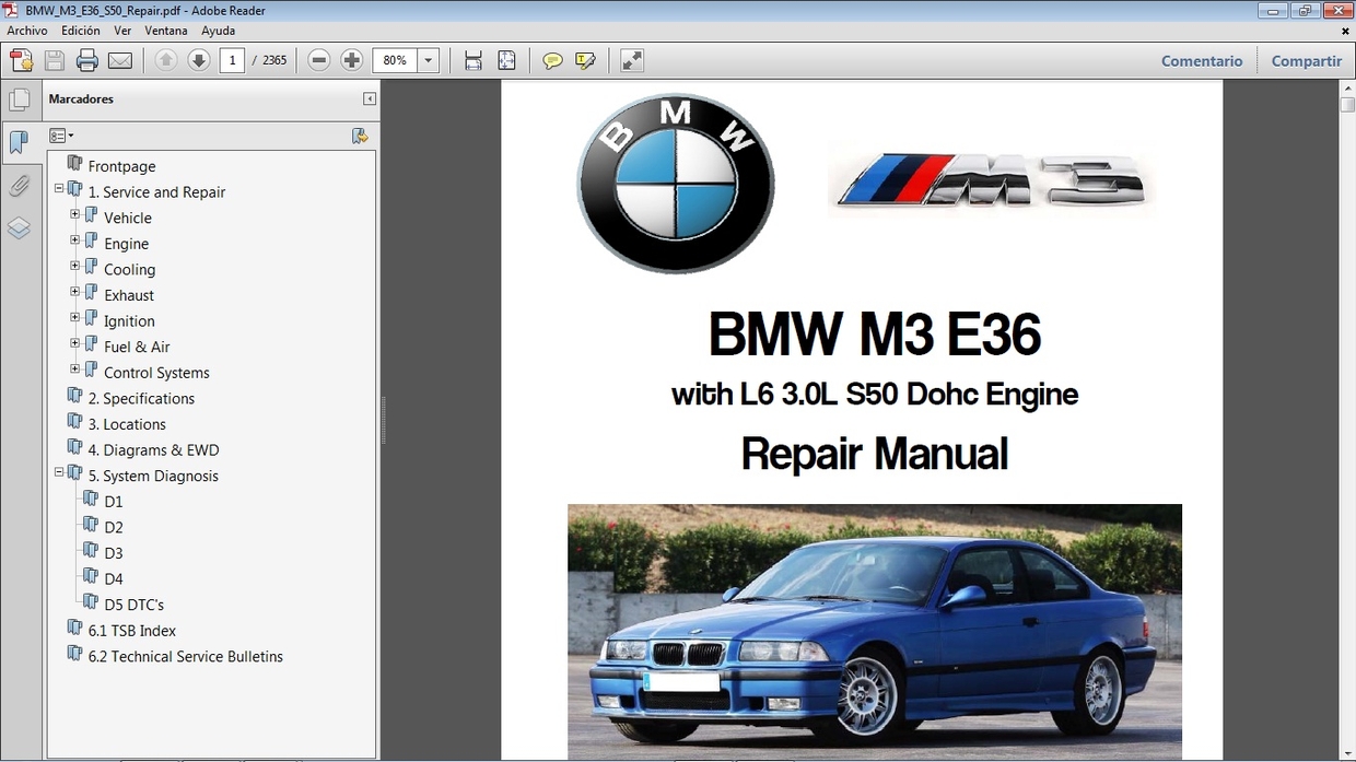 BMW M3 E36 L6 3.0 Workshop Repair Manual - Manual de Taller