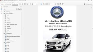 Mercedes Benz ML63 AMG W166 V8 5.5L Turbo M157 Service Manual