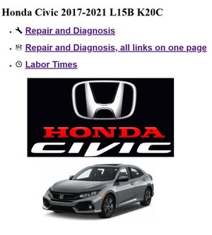 HONDA CIVIC 2017-2021 1.5L 2.0L Service Repair Manual