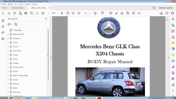 X204 Error MERCEDES BENZ GLK Class X204 - Body Workshop Repair