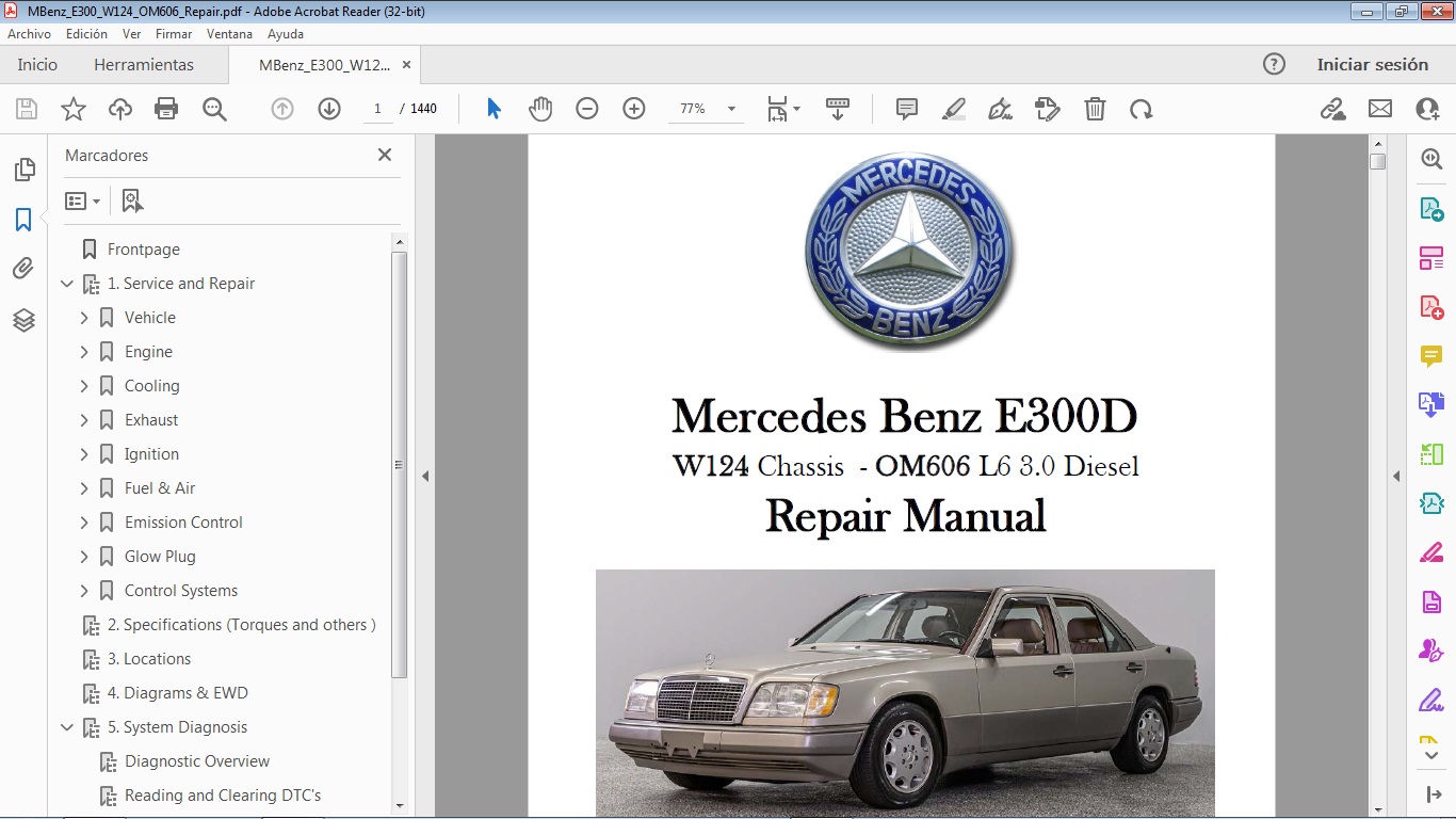 mercedes-benz-e300d-w124-om606-3-0-workshop-repair-manual