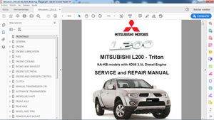 MITSUBISHI L200 KA-KB 2.5L 4D56 Service Repair Manual