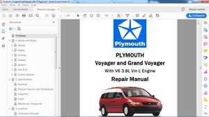 Plymouth Voyager &amp; GrandVoyager V6 3.8 Workshop Repair - Manual de Taller