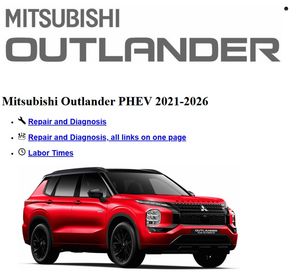 Mitsubishi Outlander PHEV 2.4L 4B12 2021-2026 Service Manual