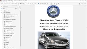 MERCEDES BENZ A160 A180 A200 A220 A250 W176 M270 1.6T 2.0T Manual de Taller EN ESPAÑOL