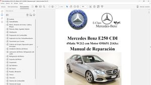 MERCEDES BENZ E250 CDI W212 4Matic OM651 2.1L - Manual de Taller EN ESPAÑOL