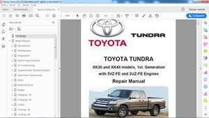 TOYOTA TUNDRA 2000-2006 2UZ 5VZ Workshop Repair Manual