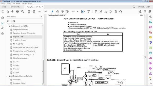 Manual De Reparación Original De Fábrica Para Ford Ranger 1998-2005 En Formato CD