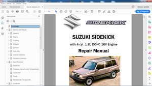 SUZUKI SIDEKICK 1.8L DOHC 16v Workshop Repair - Manual de Taller