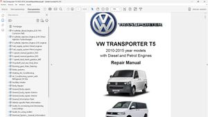 VW TRANSPORTER T5 2010-2015 Workshop Service Repair - Manual de Taller