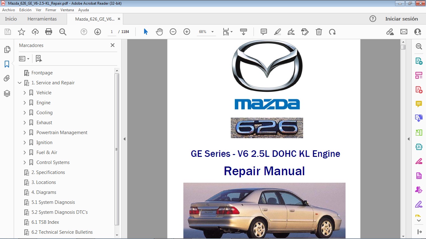 MAZDA 626 V6 2.5L 1992-1997 Workshop Service Repair Manual