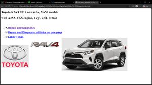 TOYOTA RAV4 2019+ 2.5L Service Repair Manual