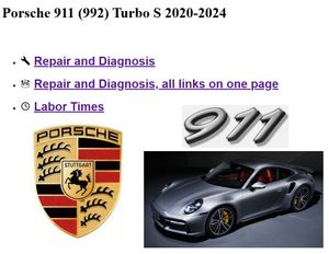 Porsche 911 (992) Turbo S 2020-2024 3.8L Service Manual