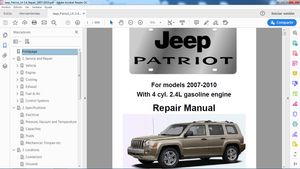 Jeep PATRIOT 2007-2010 2.4L Service Repair - Manual de Taller