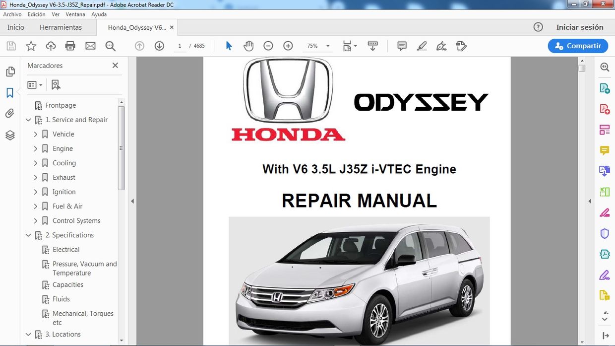 HONDA ODYSSEY 3.5L J35Z 2011-2013 Service Repair Manual