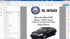 MERCEDES BENZ S350 W221 OM642 Bluetec Workshop Repair - Manual de Taller