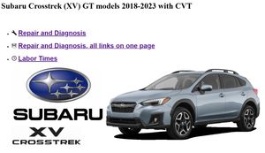SUBARU Crosstrek XV 2018-2023 Service Repair Manual