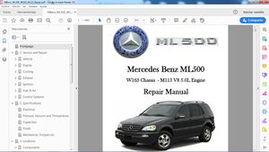 MERCEDES BENZ ML500 W163 M113 5.0L Workshop Repair - Manual de Taller