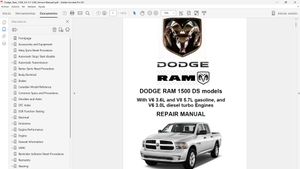 DODGE RAM V6 3.0L V6 3.6L V8 5.7L Service Manual