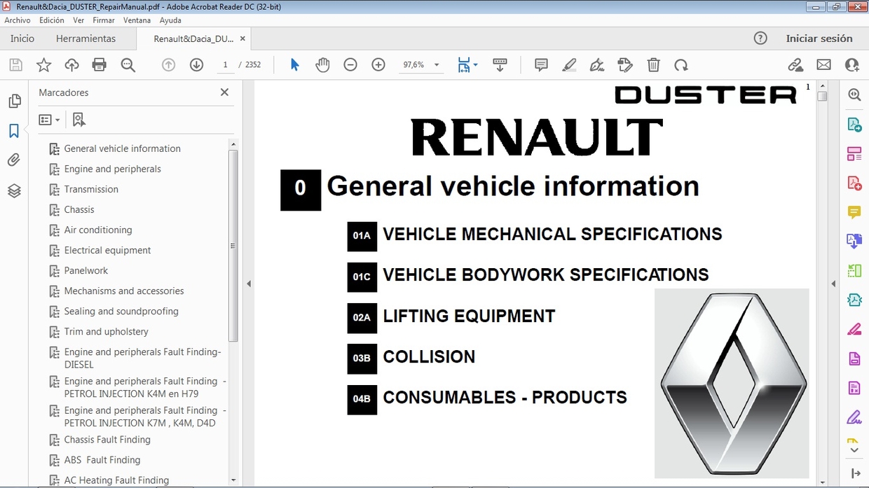 RENAULT DUSTER Repair Manual de Taller