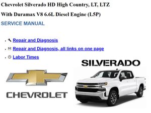 Chevrolet Silverado HD High Country LT LTZ, V8 6.6L Diesel (L5P), Service Manual