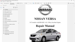 NISSAN VERSA N17 1.6L 2012-2016 Repair Manual Taller