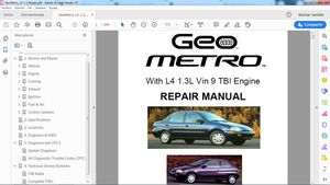 GEO METRO 1.3 Workshop Repair - Manual de Taller