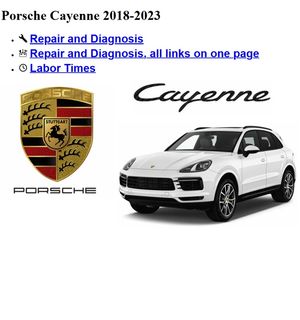 Porsche CAYENNE 2018-2023 9YA V6 3.0L Service Manual