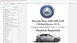 MERCEDES BENZ A180 A200 A220 CDI BlueEfficiency W176 OM651 Manual de Taller EN ESPAÑOL