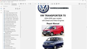 VW TRANSPORTER T5 2004-2009 Workshop Service Repair - Manual de Taller