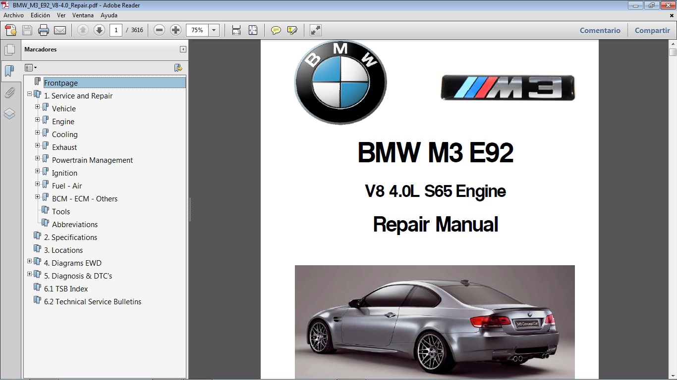 BMW M3 E92 S65 4.0L Workshop Service Repair Manual