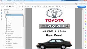 TOYOTA COROLLA 1999-2002 1ZZ-FE Workshop Repair - Manual de Taller 