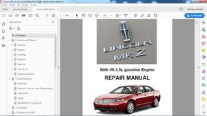 LINCOLN MKZ V6 3.5L Service Repair Manual